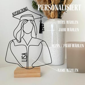 Personalisierter Absolventen-Aufsteller | Ausbildung abgeschlossen Geschenk zur Graduation | Abschlussgeschenk | Ausbildung 2025 Absolventen