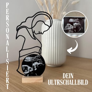 Personalisierter Schwangerschaftsaufsteller | Ultraschallbild Babybauch Dekoration Schwangere Schwangerschaft Mama Geschenk Babybauch