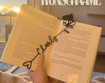 Bookmark with your name | Personalized 3D-printed bookmark | Name bookmark | Gift idea for readers | Delicate flower and