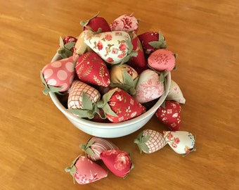 Hand Stitched Strawberries/Fabric Strawberry Bowl Fillers