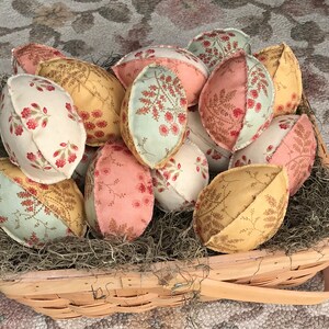 Spring Fabric Egg Bowl Fillers/ Easter Egg Decor/Farmhouse Spring Eggs