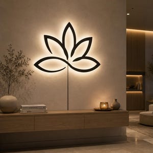 Arte mural zen de loto - Decoración de mandala de geometría sagrada