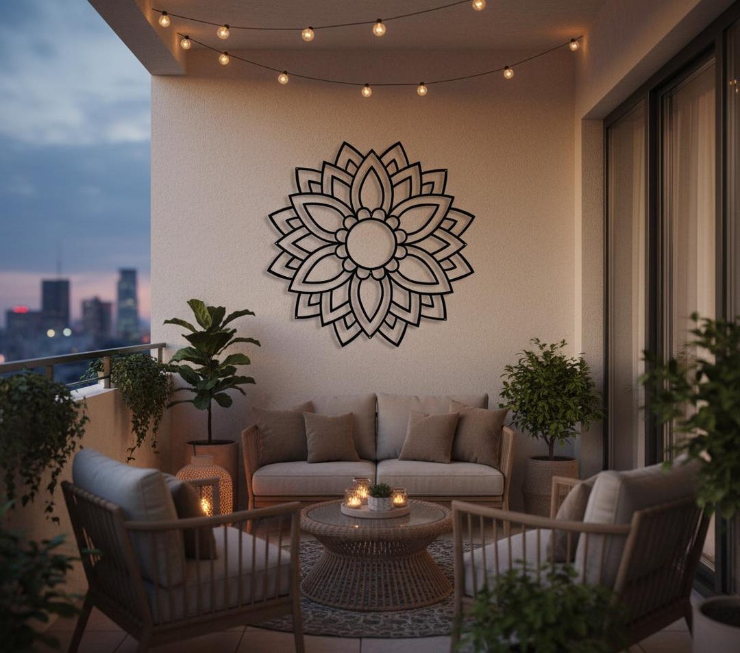 Mandala Metal Wall Art - Boho Geometric Sacred Decor for Living Room ...