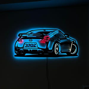 370Z Led Sign,Bright Illuminated Team Emblem,Ideal Decor for Game Rooms,Excellnt Gift for 370Z Enthusiasts