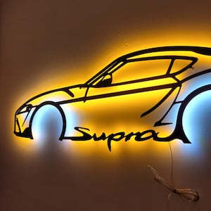 Supra Led Sign,Bright Illuminated Team Emblem,Ideal Decor for Game Rooms,Excellnt Gift for Supra Enthusiasts