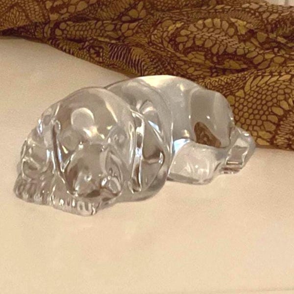 Vintage Princess House 24% Lead Crystal Art Glass Puppy Dog Figurine