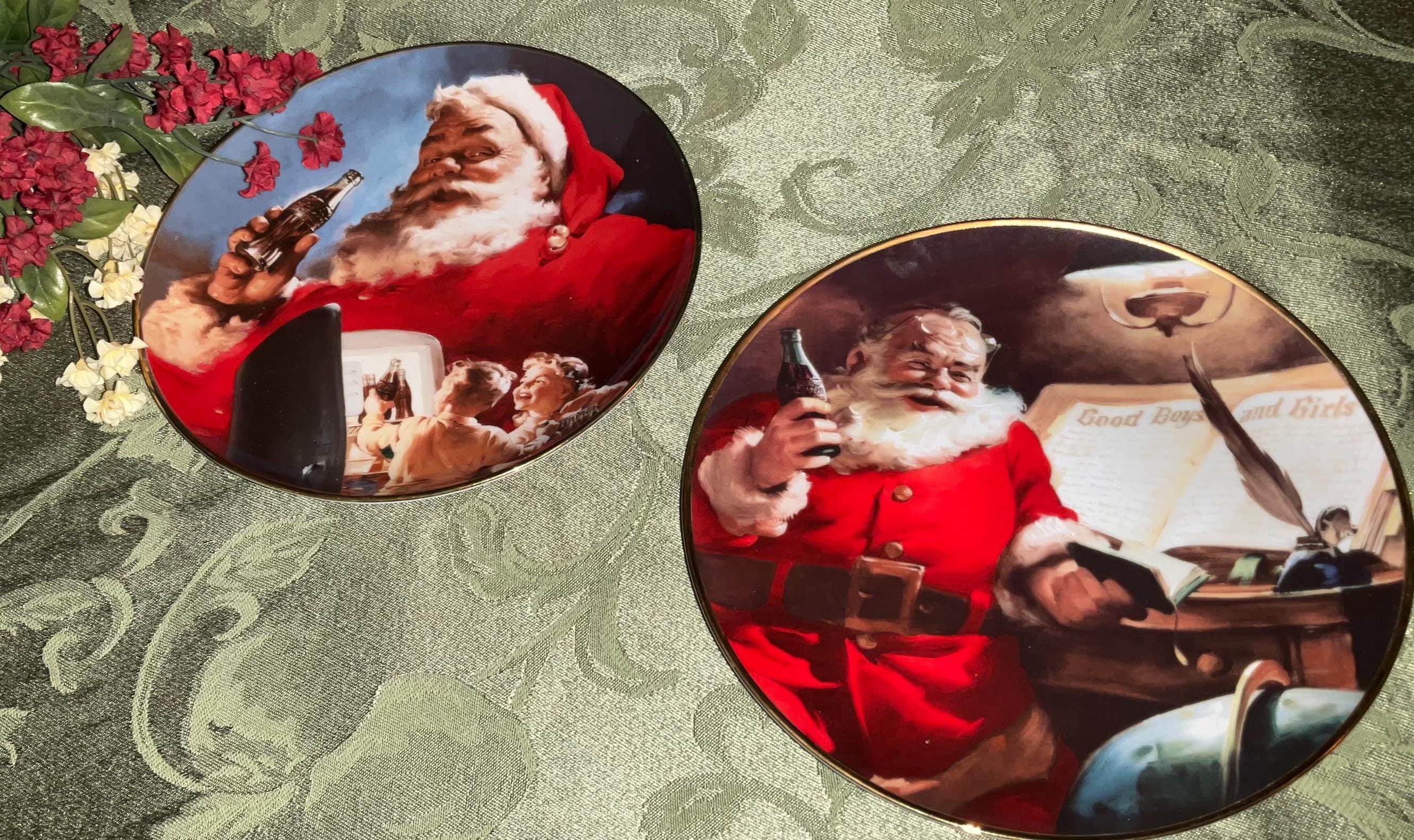 1994 Coca Cola Santa Porcelain Plates - Franklin Mint Limited  display picture 1