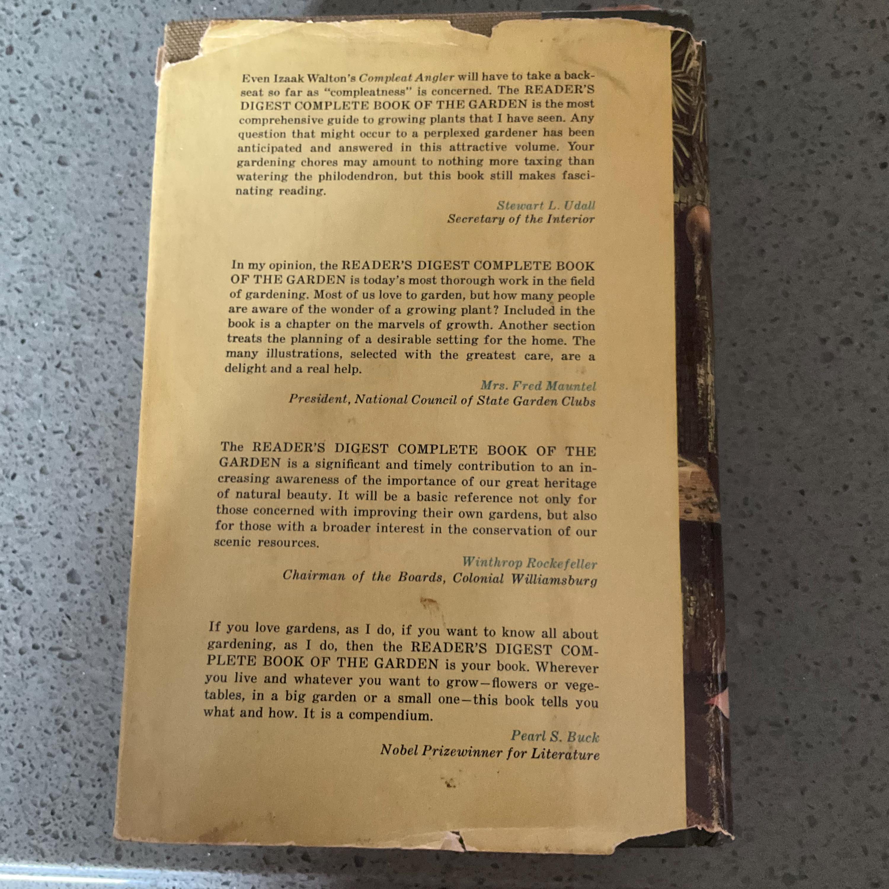 Vintage Reader's Digest Complete Book of the Garden - First Edition ...