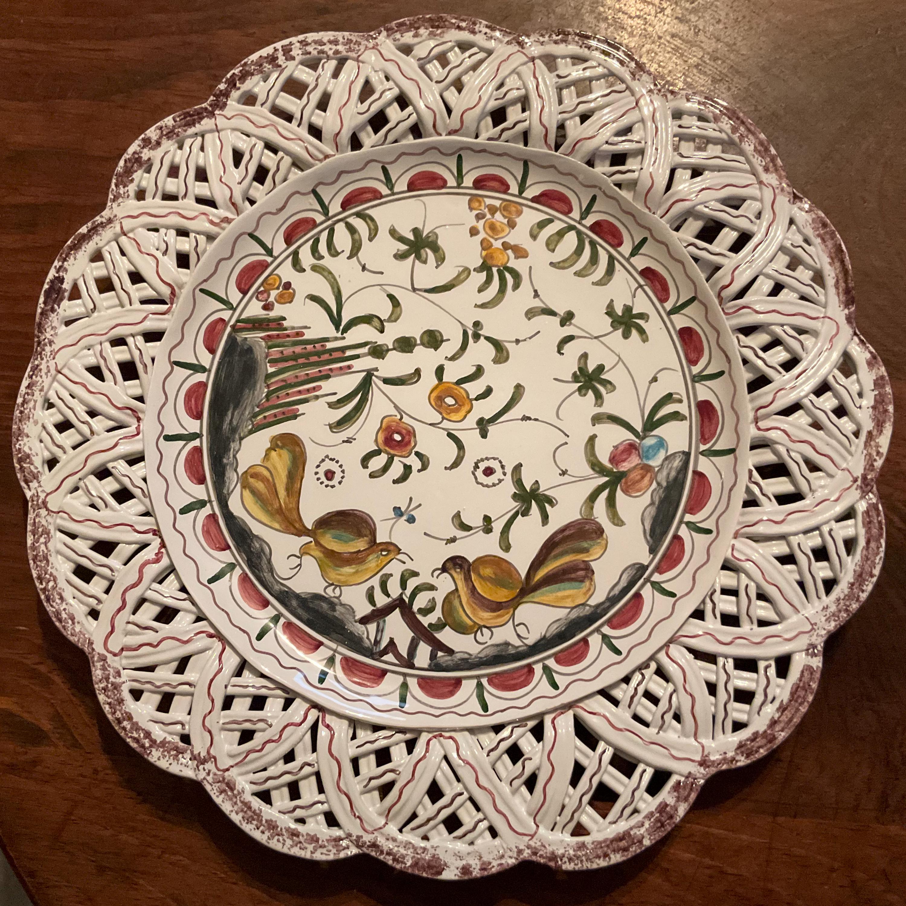 Fenton 1993 手描き冬の風景皿 Fenton 1993 手描き冬の風景皿