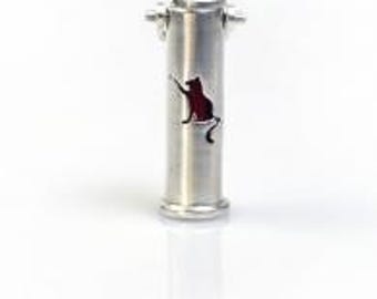 Cat Silhouette Memorial Keepsake Urn, Pet Ashes Holder