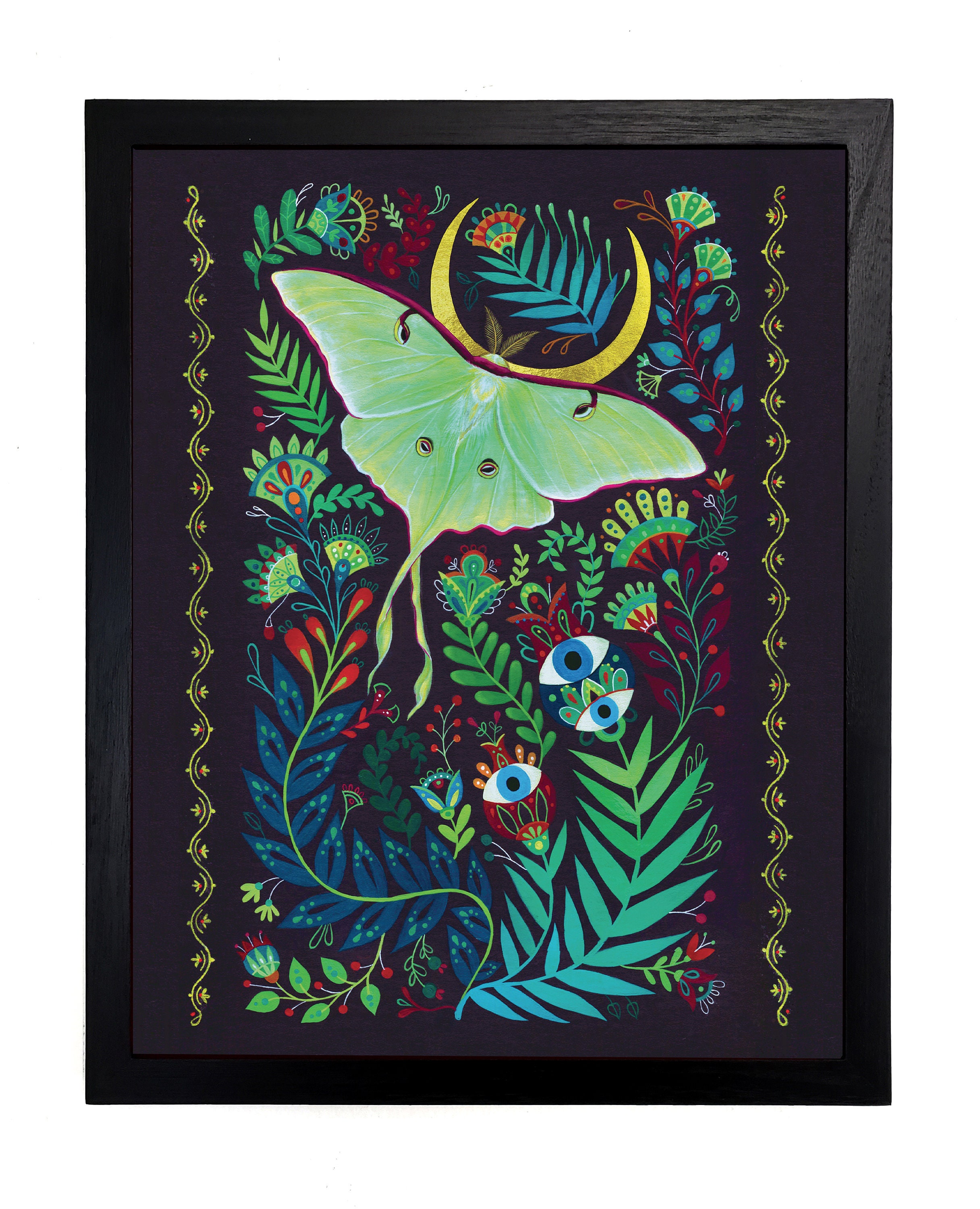 Luna Moth Art Print Framed or Unframed Wall Art Decor - Etsy