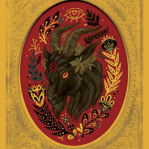 Black Phillip goat The Witch metallic gold wall art print framed or unframed