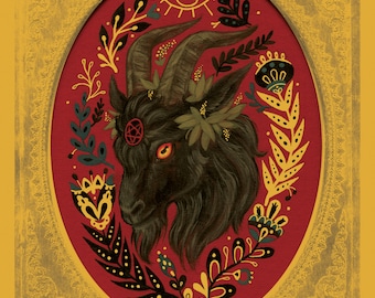 Black Phillip goat The Witch metallic gold wall art print framed or unframed