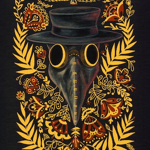 Plague Doctor GOLD art print: framed or unframed wall decor