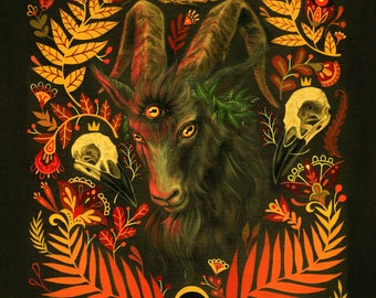 Black Phillip Goat design wall art print framed or unframed