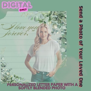 Carta de amor digital personalizada, papelería romántica personalizada, papel de amor verde, carta imprimible, regalos y ocasiones especiales, arte sorpresa