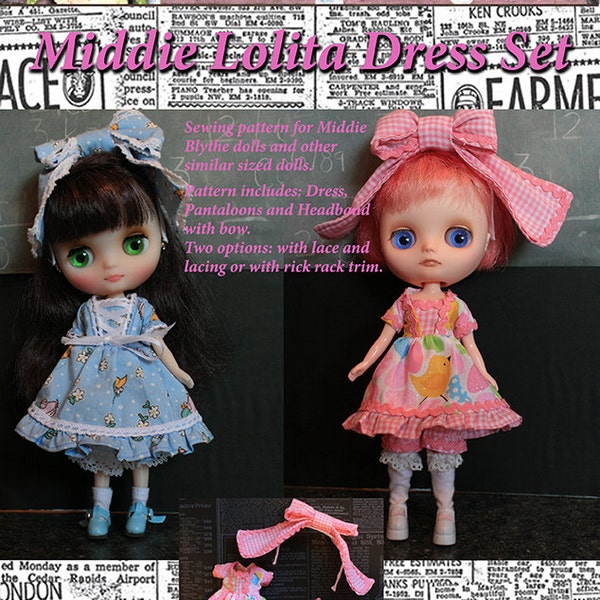 Sewing Pattern and Instructions for Middie Blythe dolls