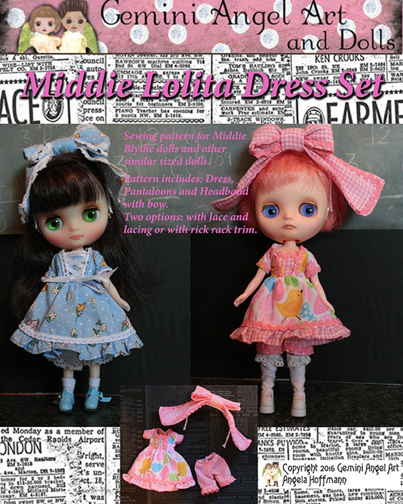 Sewing Pattern and Instructions for Middie Blythe Dolls Etsy UK
