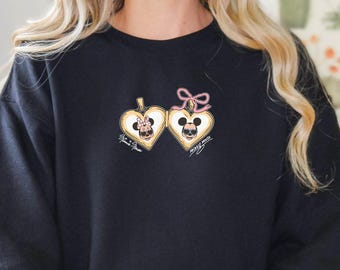 Coquette Locket Disney Valentines Day Couple Sweatshirt, Minnie Mickey Disneyland Outfit, Valentine Gift Crewneck