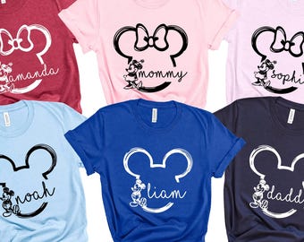 Personalized Disney Family Vacation Shirts, Mickey Mouse Matching Tees