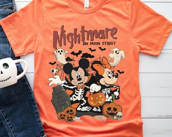 Mickey Minnie Halloween Shirt, Spooky Disney Couple Tee