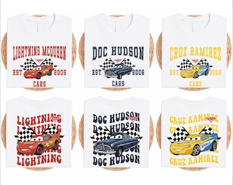 Disneyland Trip Cars Shirt, Hudson Lightning McQueen Cruz Ramirez Ramone Holley Sally The King Tow Mater Shirt, Disneyland Family Matching