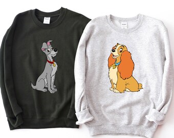 Lady and Tramp Disney Couple Sweatshirt, Romantic Valentines Day Walt Disney Sweatshirt, Gift for Couples