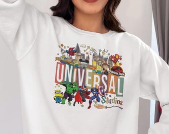 Vintage 80s Universal Studios Florida Spellout Hanes Tag Crewneck