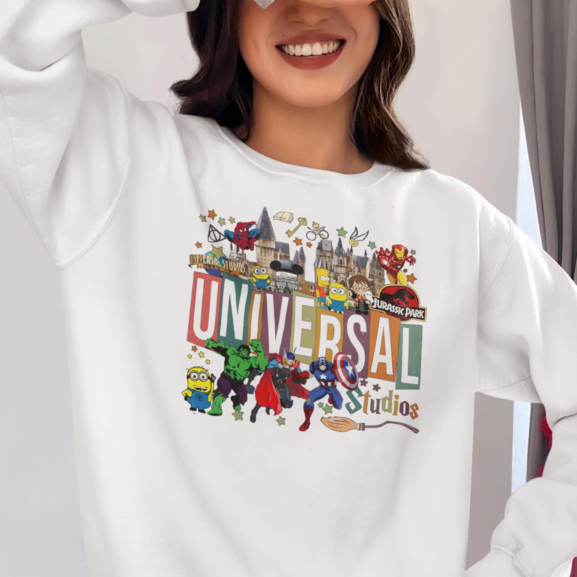 Sweat-shirt personnages Universal Studios, sweat-shirt universel Epic Universe Trip pour vacances en famille, sweat-shirt à capuche Universal Orlando