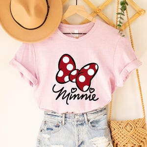 Disney Minnie Bow Shirt, Cute Disneyland Trip Shirt, Disney Women Shirt, Disney Family Vacation Shirt, Minnie Trip Tee, Minnie Mouse Shirt