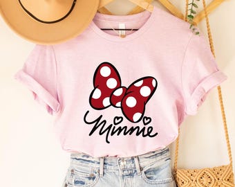 Disney Minnie Bow Shirt, Cute Disneyland Trip Shirt, Disney Women Shirt, Disney Family Vacation Shirt, Minnie Trip Tee, Minnie Mouse Shirt
