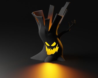 Spooky 3D Printed Halloween Tree Candle Holder - Unique Halloween Decor