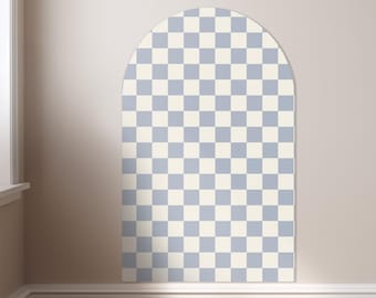 Magnet Magic Arch - Blue Vintage Checkers Magnetic Wall Decal for Kids, Wall Decal, Chalkboard, Wall Decor, Kids Room Wall Decals