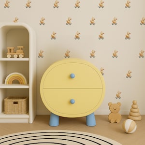 Cute Duck Pull Toy Wall Decals, Nursery Wall Decor, Reusable & Removable Fabric Wall Stickers Set