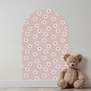 Magnet Magic Arch - Pink Daisy Floral Magnetic Wall Decal for Kids, Wall Decal, Chalkboard, Wall Decor, Kids Room Wall Decals, Whiteboard image 1