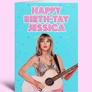 Tarjeta de cumpleaños de Taylor Swift Tarjeta de cumpleaños de Swiftie para ella personalizada para sobrina, hija, amiga