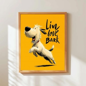 Set de Pósters Imprimibles Perrito Live, Love, Bark,  Arte de Pared Minimalista, Pack de Decoración Infantil, Descarga digital Instantánea