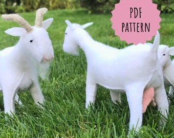Felt Goat Sewing Pattern: DIY Farm Animals (PDF Pattern)