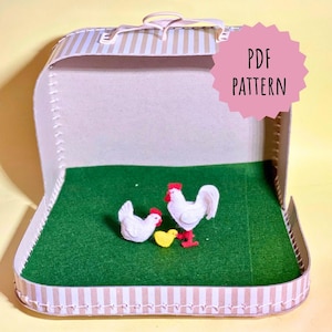 Hen, Rooster, and Chick Sewing Tutorial - DIY Felt Farm Animals Pattern - PDF Sewing guide