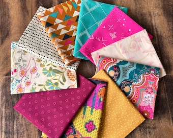 Art Gallery Fabrics Fat Quarter Bundle: Pat Bravo Bohemian Cotton Fabric - 10 Piece