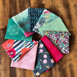 Art Gallery Fabric Fat Quarter Bundle - Katarina Roccella Curated Fabric Bundle - Floral FQ Fabric Bundle - 10 Piece FQ Bundle