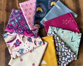 Bundel met bloemenstof Fat Quarter - Stoffen kunstgalerie - Maureen Cracknell