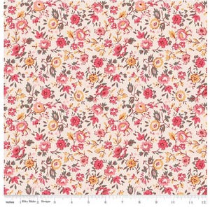 Riley Blake - Lori Holt - Piece & Plenty - Floral Coral, floral fabric, pink floral fabric