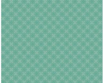 Genähter Seeglas Baumwollstoff: Aqua Floral Print by Lori Holt