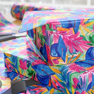Tropical Graduation Wrapping Paper: Floral Grad Cap Gift Wrap