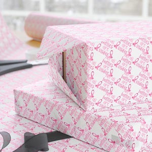 Cancer Awareness Wrap - Pink Ribbon Wrap, Survivor Wrap, Hope Gift Wrap, Encouragement Wrap, Fighter Gift Wrap, Strength Wrap