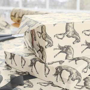Vintage Horse Wrapping Paper, Elegant Equestrian Gift Wrap For Birthday, Rustic Country Paper For Him Or Her, Gift For Horse Lover