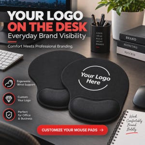 Custom Ergonomic Mouse Pad with Wrist Support | Bulk Corporate Use