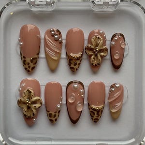 leopard print press on nails