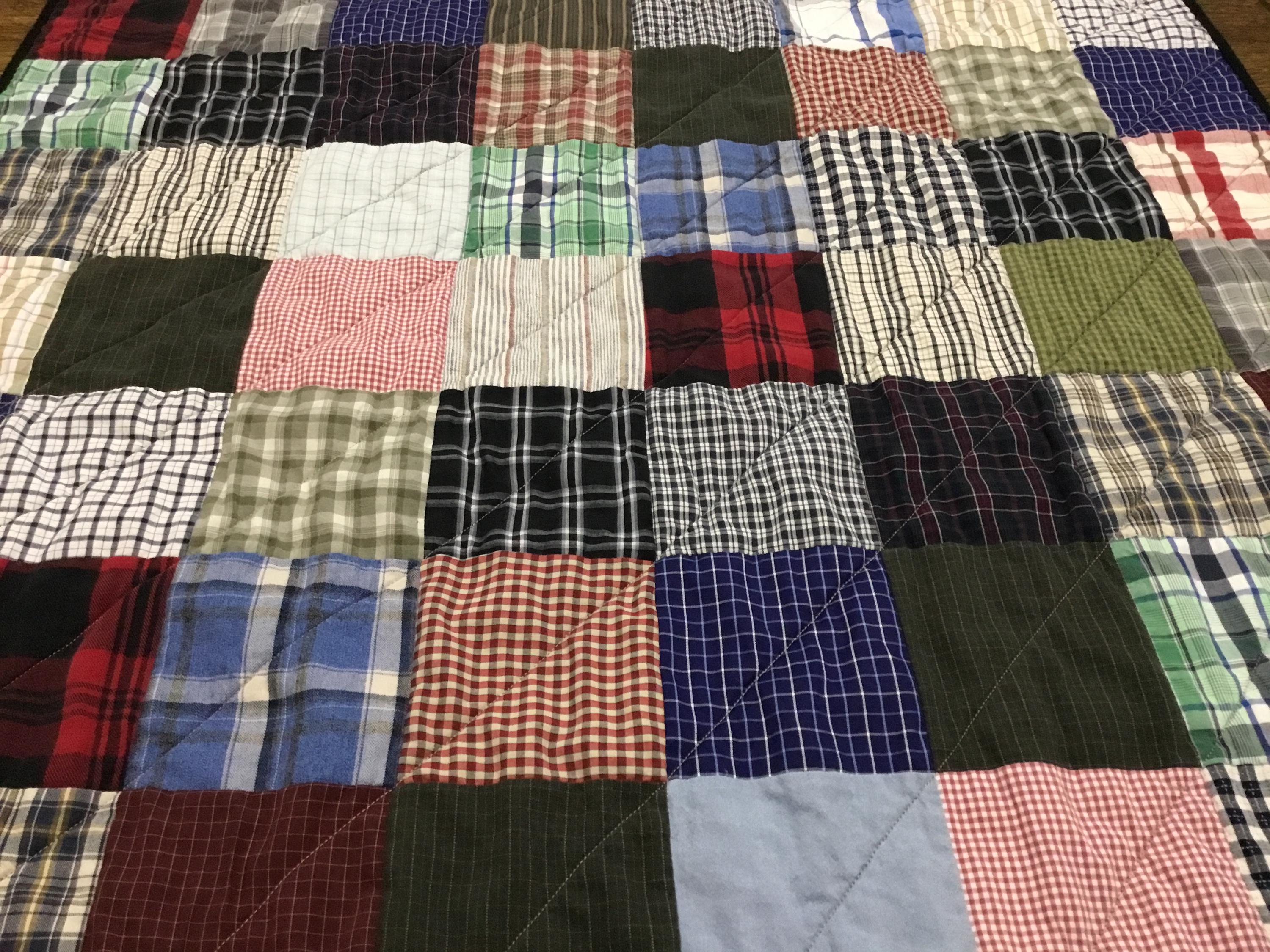 Farmhouse Style Quilt / Recycled/ Plaid / Primitive/ Country Decor / Cabin / Lake Home / Cotton Quilt / Handmade